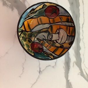 3D & Up Pottery Bowl with Painted Vegetables
